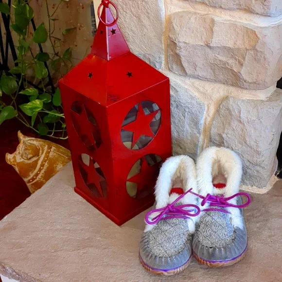 Sorel Out N About women's faux fur lined gray suede winter moccasins size 7 - Picture 1 of 12